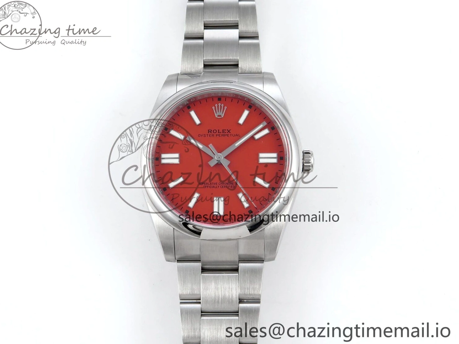 0204 Sustainable Oyster Perpetual 124300 41mm EWEF Best Edition 904L Steel Red Dial A 768